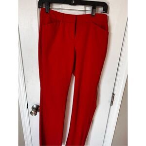 Express red dress pants size 2R editor straight leg